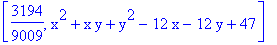 [3194/9009, x^2+x*y+y^2-12*x-12*y+47]